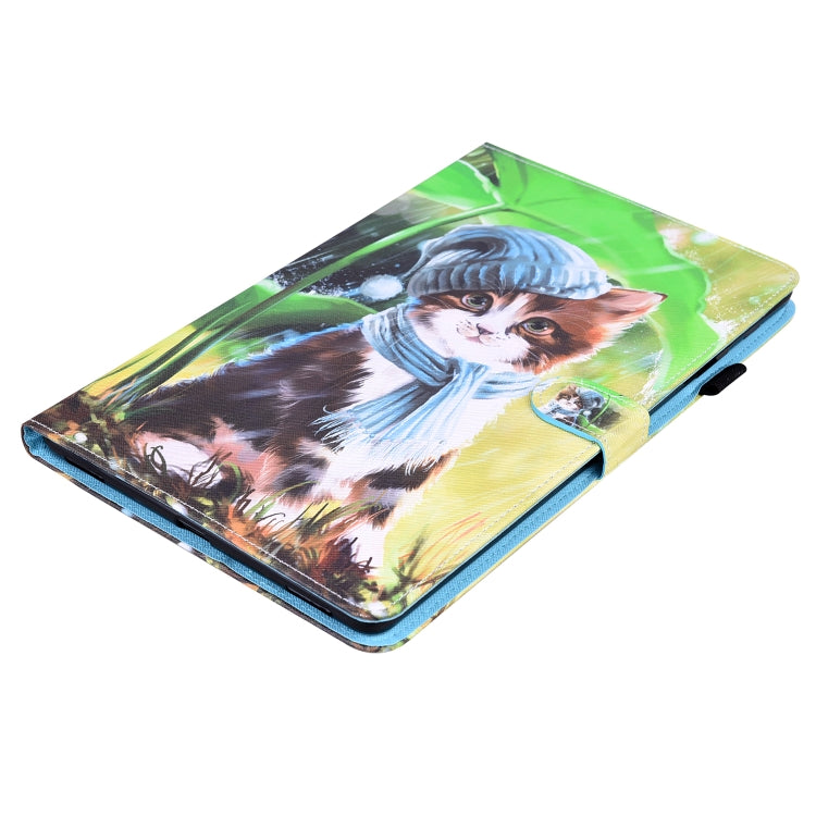 For Samsung Galaxy Tab S5e 10.5 SM-T720 / SM-T725 Animal Pattern Horizontal Flip Leather Case with Holder & Card Slots & Photo Frame(Bib Kitten) - Tab S5E 10.5 T720 / T725 by buy2fix | Online Shopping UK | buy2fix