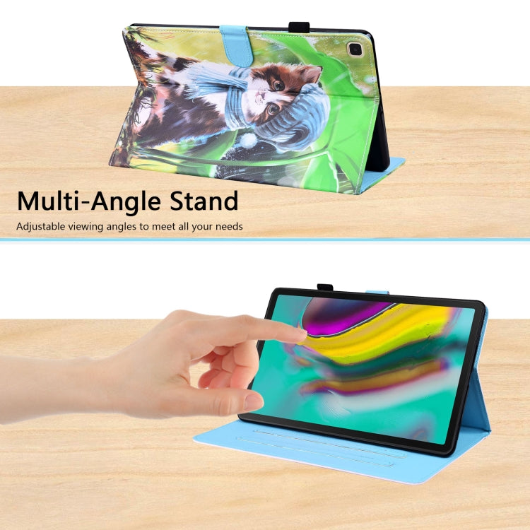 For Samsung Galaxy Tab S5e 10.5 SM-T720 / SM-T725 Animal Pattern Horizontal Flip Leather Case with Holder & Card Slots & Photo Frame(Bib Kitten) - Tab S5E 10.5 T720 / T725 by buy2fix | Online Shopping UK | buy2fix