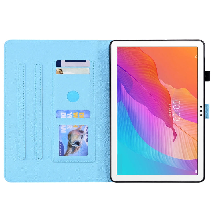 For Huawei MatePad T 10 / T 10s / Honor Enjoy 2 10.1 Animal Pattern Horizontal Flip Leather Case with Holder & Card Slots & Photo Frame(Blue Butterfly) by buy2fix