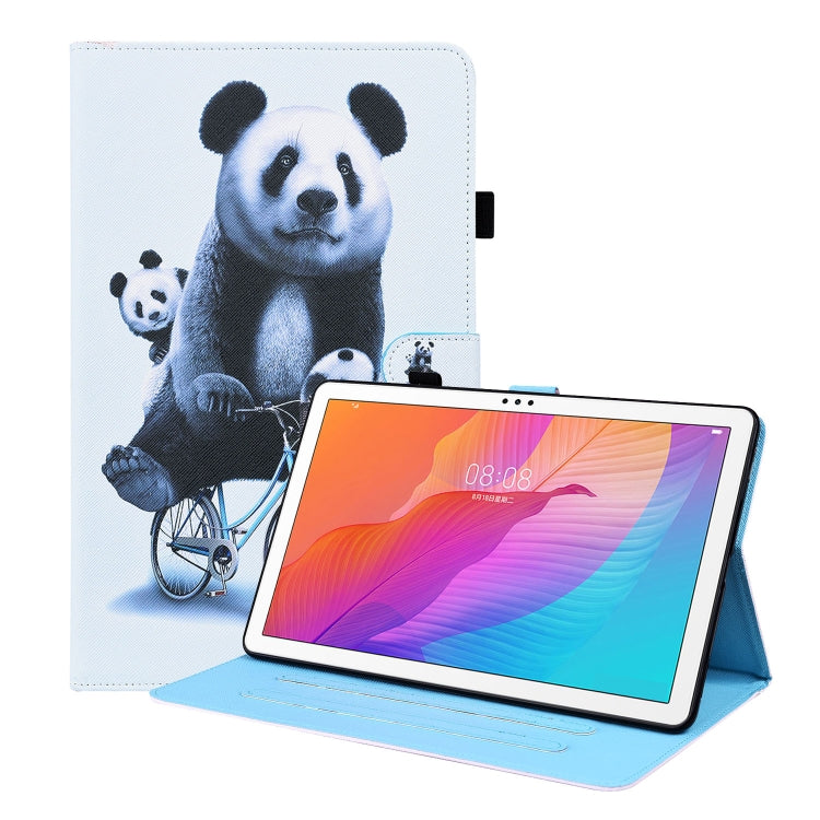 For Huawei MatePad T 10 / T 10s / Honor Enjoy 2 10.1 Animal Pattern Horizontal Flip Leather Case with Holder & Card Slots & Photo Frame(Cycling Panda) - Honor by buy2fix | Online Shopping UK | buy2fix