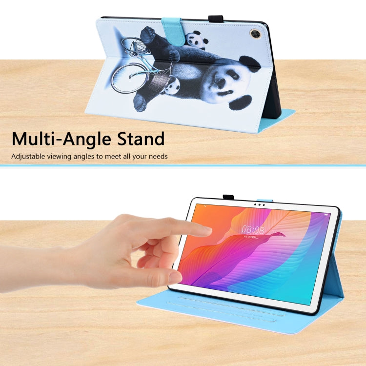 For Huawei MatePad T 10 / T 10s / Honor Enjoy 2 10.1 Animal Pattern Horizontal Flip Leather Case with Holder & Card Slots & Photo Frame(Cycling Panda) - Honor by buy2fix | Online Shopping UK | buy2fix