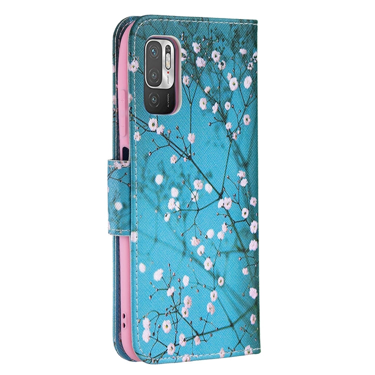 For Xiaomi Poco M3 Pro / Redmi Note 10 5G Colored Drawing Pattern Horizontal Flip Leather Case with Holder & Card Slots & Wallet(Plum Blossom) - Xiaomi Cases by buy2fix | Online Shopping UK | buy2fix
