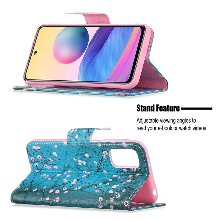 For Xiaomi Poco M3 Pro / Redmi Note 10 5G Colored Drawing Pattern Horizontal Flip Leather Case with Holder & Card Slots & Wallet(Plum Blossom) - Xiaomi Cases by buy2fix | Online Shopping UK | buy2fix