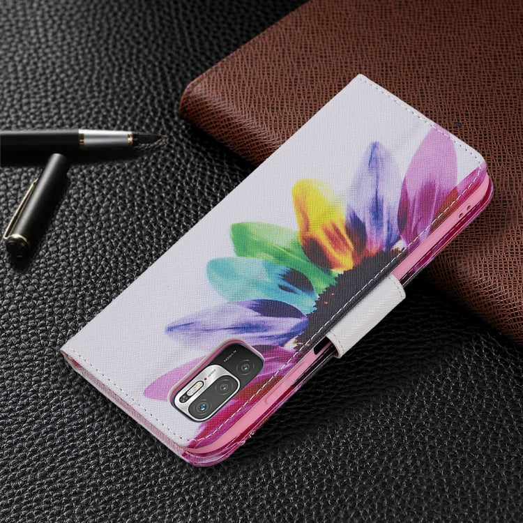 For Xiaomi Poco M3 Pro / Redmi Note 10 5G Colored Drawing Pattern Horizontal Flip Leather Case with Holder & Card Slots & Wallet(Sun Flower) - Xiaomi Cases by buy2fix | Online Shopping UK | buy2fix