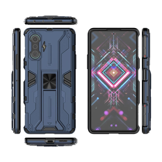 For Xiaomi Redmi K40 Gaming Supersonic PC + TPU Shock-proof Protective Case with Holder(Dark Blue) by buy2fix