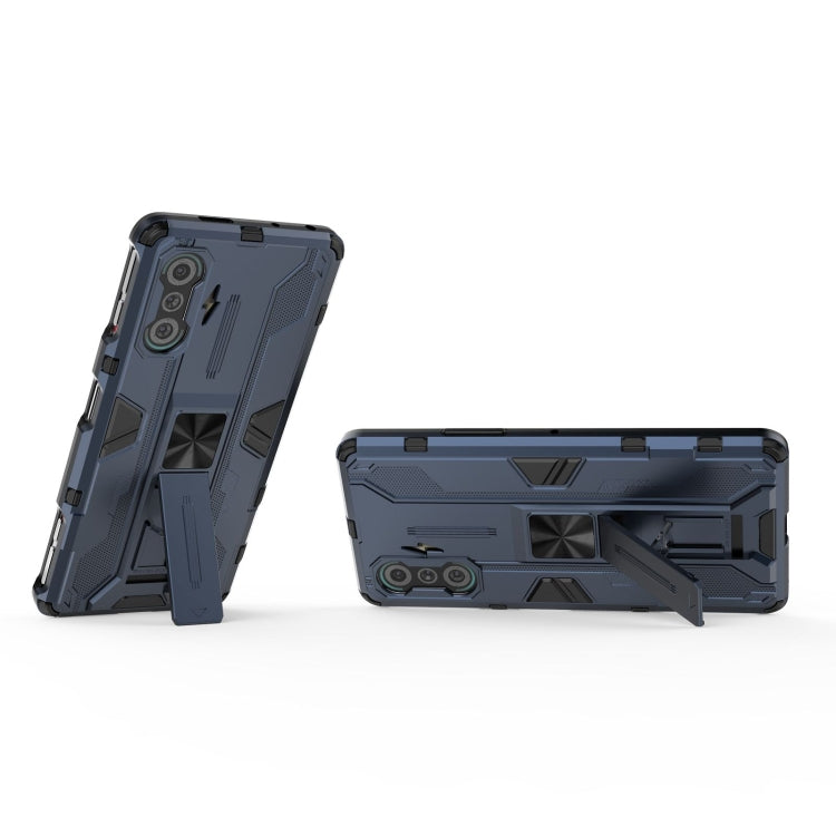 For Xiaomi Redmi K40 Gaming Supersonic PC + TPU Shock-proof Protective Case with Holder(Dark Blue) - Xiaomi Cases by buy2fix | Online Shopping UK | buy2fix