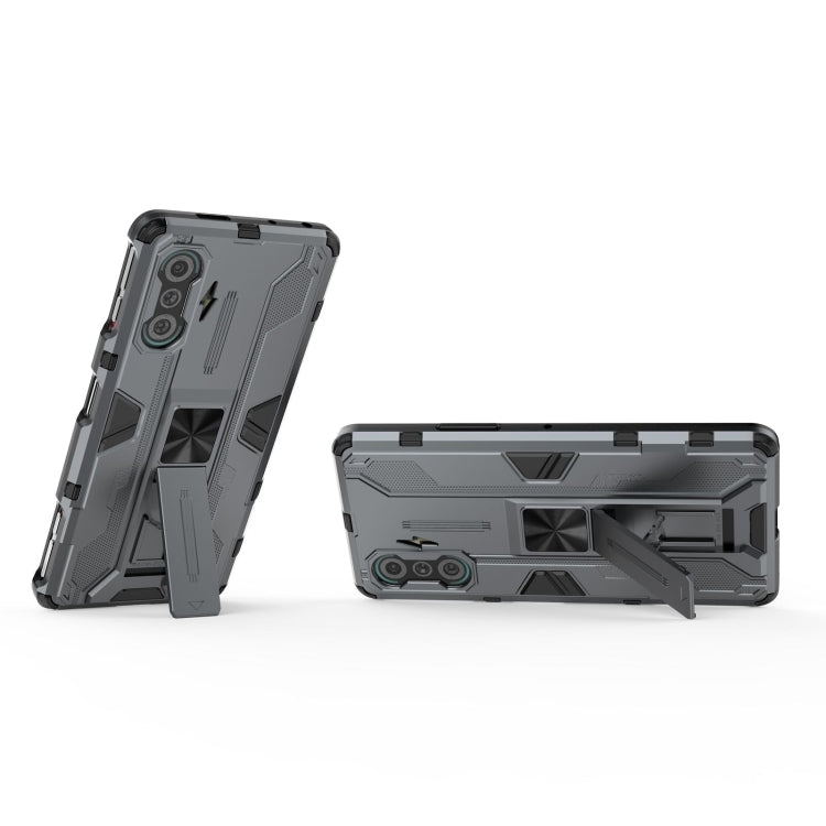For Xiaomi Redmi K40 Gaming Supersonic PC + TPU Shock-proof Protective Case with Holder(Gray) - Xiaomi Cases by buy2fix | Online Shopping UK | buy2fix