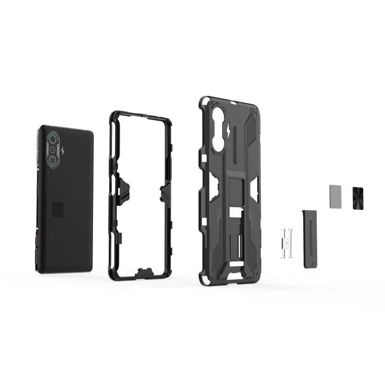 For Xiaomi Redmi K40 Gaming Supersonic PC + TPU Shock-proof Protective Case with Holder(Dark Blue) - Xiaomi Cases by buy2fix | Online Shopping UK | buy2fix