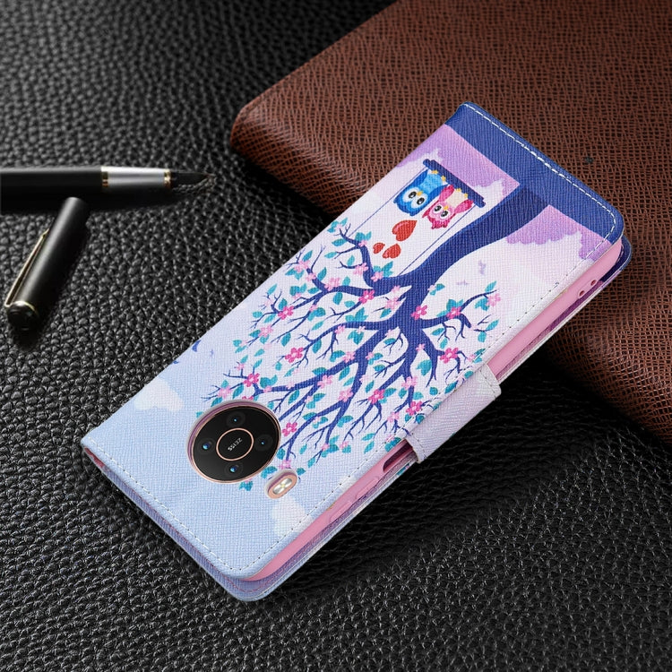 For Nokia X10 / X20 Colored Drawing Pattern Horizontal Flip Leather Case with Holder & Card Slots & Wallet(Owl) by buy2fix