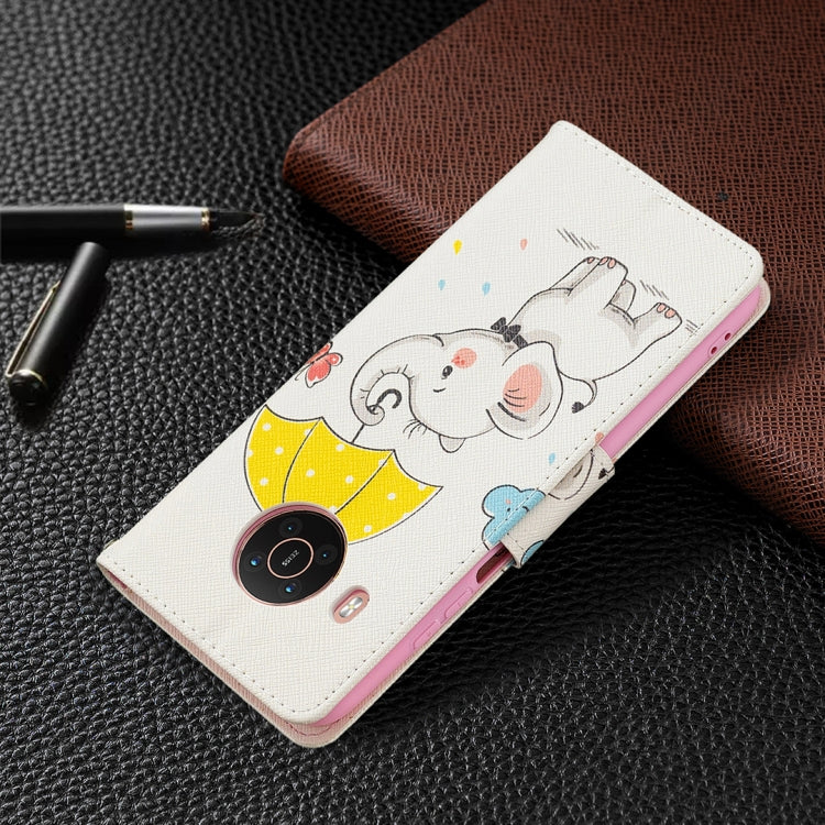 For Nokia X10 / X20 Colored Drawing Pattern Horizontal Flip Leather Case with Holder & Card Slots & Wallet(Umbrella Elephant) by buy2fix