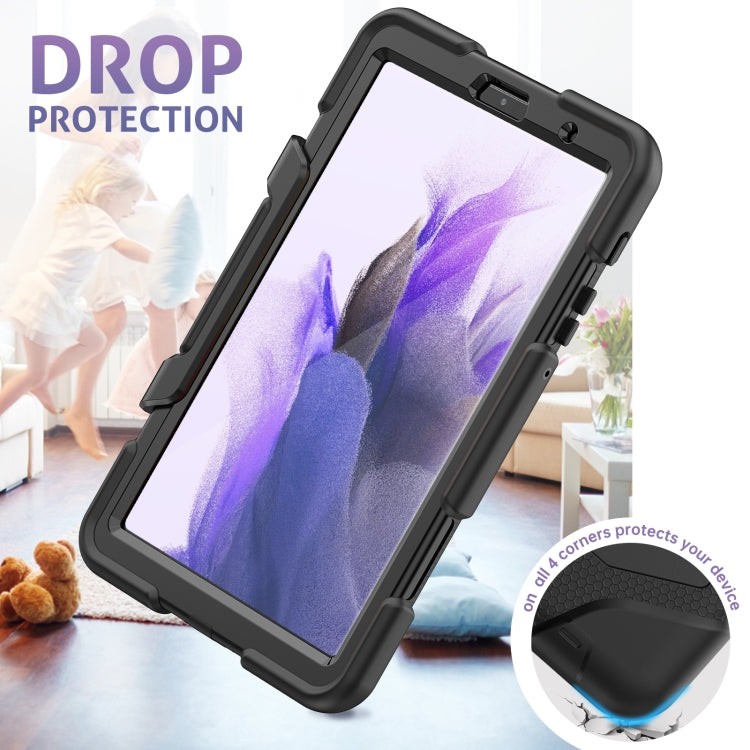 For Samsung Galaxy A7 Lite 8.7 2021 T220 / T225 Shockproof Colorful Silicon + PC Protective Case with Holder & Pen Slot(Black) - Tab A7 Lite T220 / T225 by buy2fix | Online Shopping UK | buy2fix