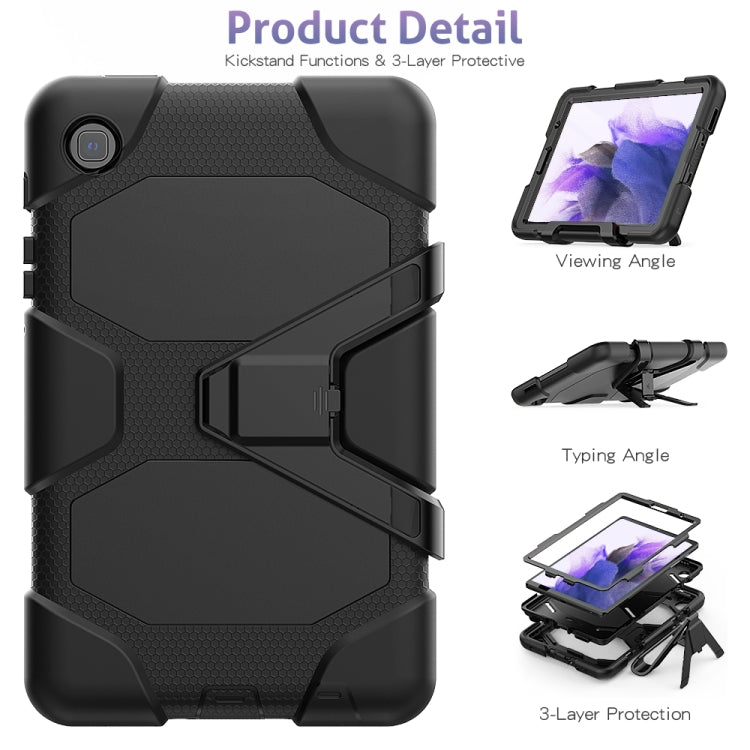 For Samsung Galaxy A7 Lite 8.7 2021 T220 / T225 Shockproof Colorful Silicon + PC Protective Case with Holder & Pen Slot(Black) - Tab A7 Lite T220 / T225 by buy2fix | Online Shopping UK | buy2fix