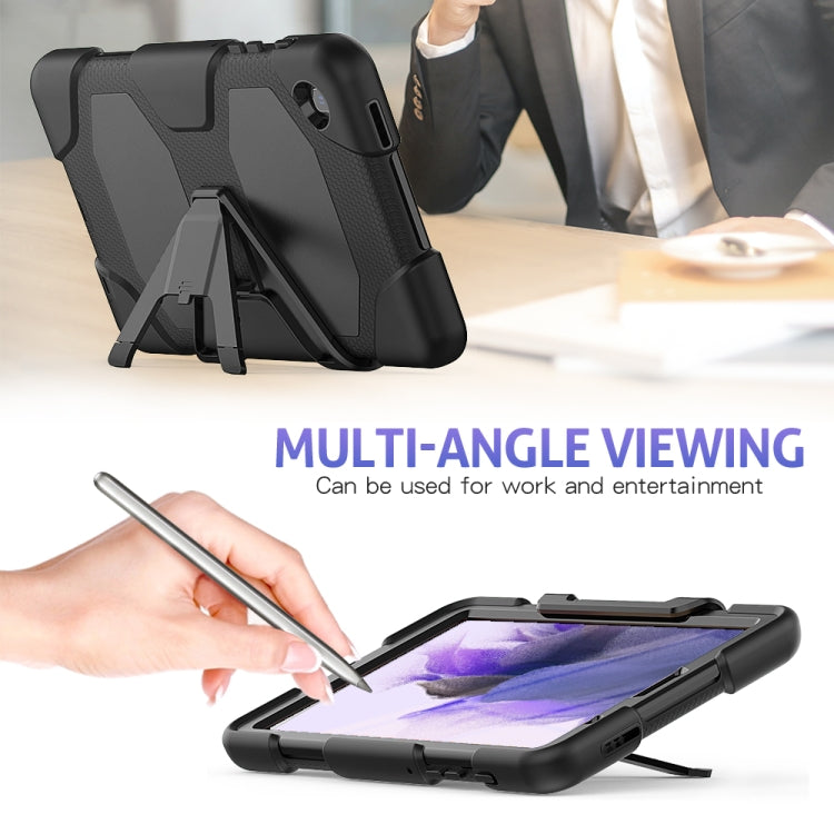 For Samsung Galaxy A7 Lite 8.7 2021 T220 / T225 Shockproof Colorful Silicon + PC Protective Case with Holder & Pen Slot(Black) - Tab A7 Lite T220 / T225 by buy2fix | Online Shopping UK | buy2fix