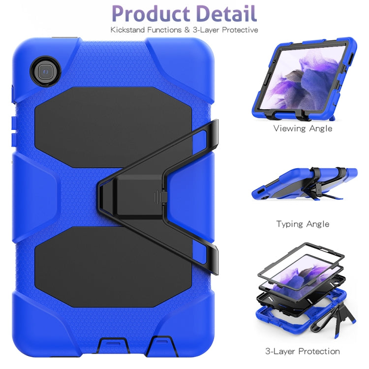 For Samsung Galaxy A7 Lite 8.7 2021 T220 / T225 Shockproof Colorful Silicon + PC Protective Case with Holder & Pen Slot(Blue) - Tab A7 Lite T220 / T225 by buy2fix | Online Shopping UK | buy2fix