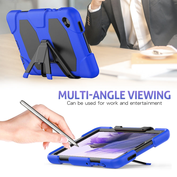 For Samsung Galaxy A7 Lite 8.7 2021 T220 / T225 Shockproof Colorful Silicon + PC Protective Case with Holder & Pen Slot(Blue) - Tab A7 Lite T220 / T225 by buy2fix | Online Shopping UK | buy2fix