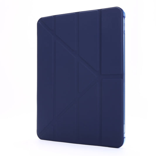 For iPad Air 13 2025 / 2024 / Pro 12.9 2022 / 2021 Multi-folding TPU Leather Tablet Case with Holder & Pen Slot(Dark Blue) - iPad Pro 12.9 (2022/2021) Cases by buy2fix | Online Shopping UK | buy2fix