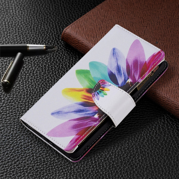For Xiaomi Poco M3 Pro / Redmi Note 10 5G Colored Drawing Pattern Zipper Horizontal Flip Leather Case with Holder & Card Slots & Wallet(Sun Flower) - Xiaomi Cases by buy2fix | Online Shopping UK | buy2fix