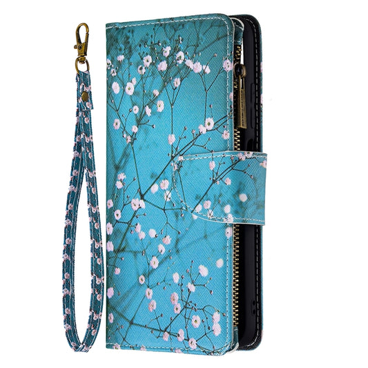 For Xiaomi Poco M3 Pro / Redmi Note 10 5G Colored Drawing Pattern Zipper Horizontal Flip Leather Case with Holder & Card Slots & Wallet(Plum Blossom) by buy2fix