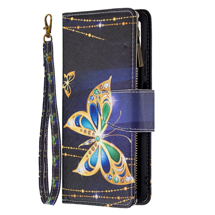For Xiaomi Poco M3 Pro / Redmi Note 10 5G Colored Drawing Pattern Zipper Horizontal Flip Leather Case with Holder & Card Slots & Wallet(Big Butterfly) - Xiaomi Cases by buy2fix | Online Shopping UK | buy2fix