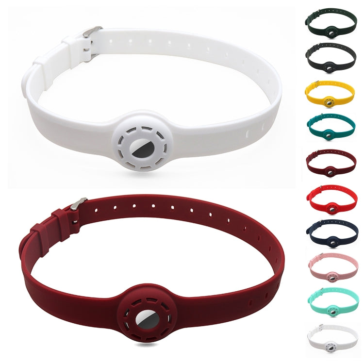 Pet Collar Anti-scratch Shockproof Silicone Protective Cover Case For AirTag(Red Wine) - Pet Series by buy2fix | Online Shopping UK | buy2fix