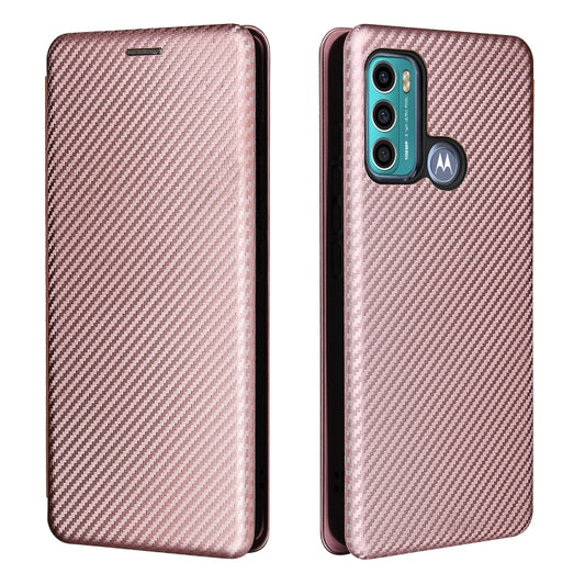 For Motorola Moto G60 / G40 Fusion Carbon Fiber Texture Horizontal Flip TPU + PC + PU Leather Case with Card Slot(Pink) by buy2fix