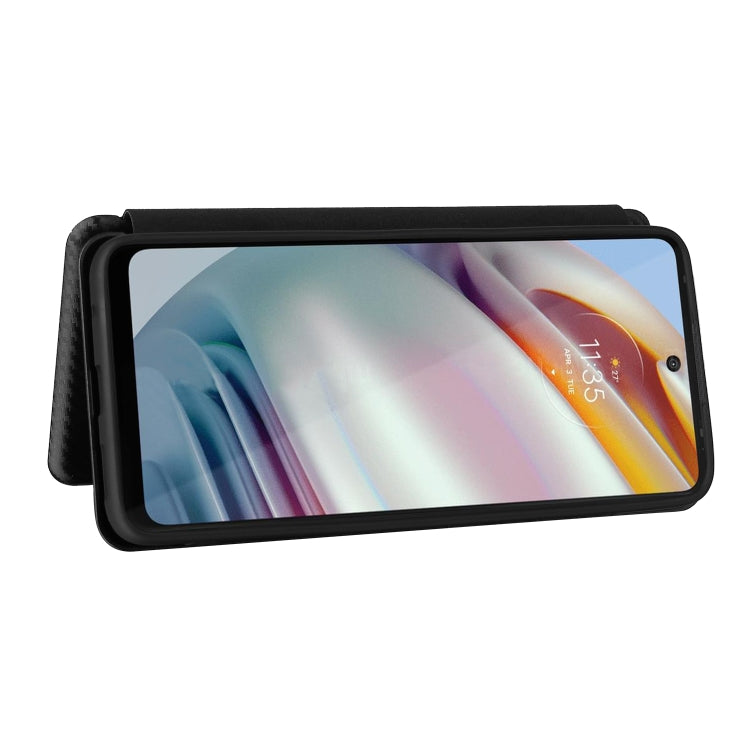 For Motorola Moto G60 / G40 Fusion Carbon Fiber Texture Horizontal Flip TPU + PC + PU Leather Case with Card Slot(Black) - Motorola Cases by buy2fix | Online Shopping UK | buy2fix
