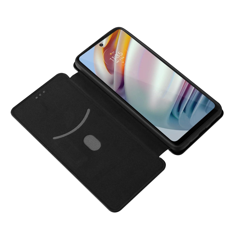 For Motorola Moto G60 / G40 Fusion Carbon Fiber Texture Horizontal Flip TPU + PC + PU Leather Case with Card Slot(Black) - Motorola Cases by buy2fix | Online Shopping UK | buy2fix