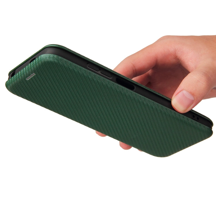 For Xiaomi Poco M3 Pro 5G/4G Carbon Fiber Texture Horizontal Flip TPU + PC + PU Leather Case with Card Slot(Green) - Xiaomi Cases by buy2fix | Online Shopping UK | buy2fix