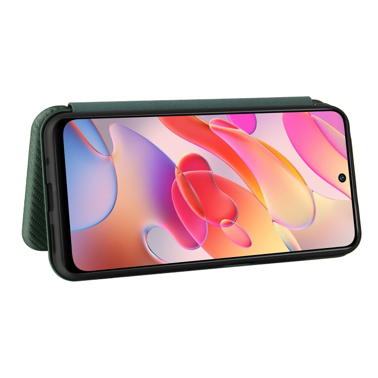 For Xiaomi Poco M3 Pro 5G/4G Carbon Fiber Texture Horizontal Flip TPU + PC + PU Leather Case with Card Slot(Green) - Xiaomi Cases by buy2fix | Online Shopping UK | buy2fix
