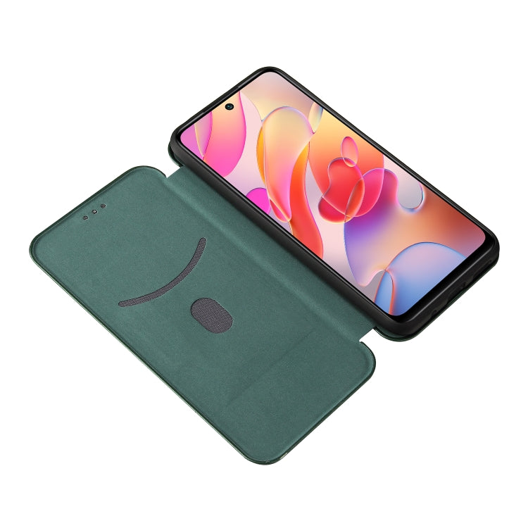 For Xiaomi Poco M3 Pro 5G/4G Carbon Fiber Texture Horizontal Flip TPU + PC + PU Leather Case with Card Slot(Green) - Xiaomi Cases by buy2fix | Online Shopping UK | buy2fix