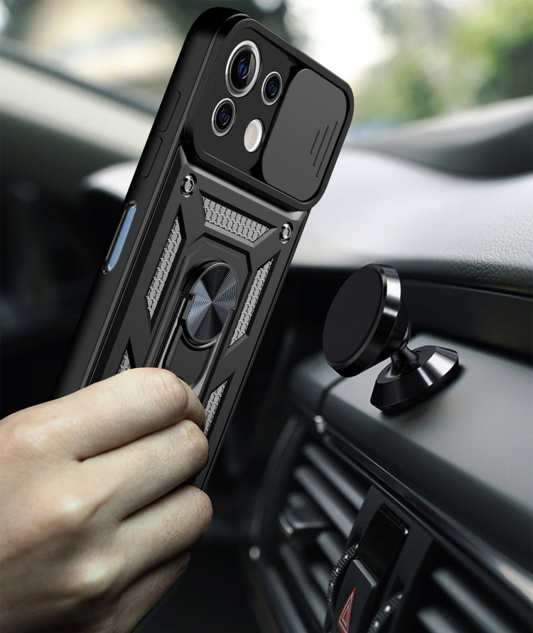 For Xiaomi Mi 11 Lite 5G/4G Sliding Camera Cover Design TPU+PC Protective Case(Black) - Xiaomi Cases by buy2fix | Online Shopping UK | buy2fix