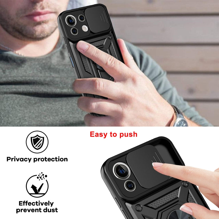 For Xiaomi Mi 11 Lite 5G/4G Sliding Camera Cover Design TPU+PC Protective Case(Black) - Xiaomi Cases by buy2fix | Online Shopping UK | buy2fix