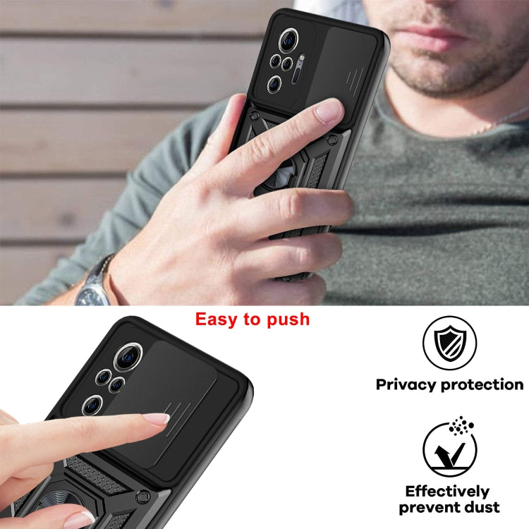 For Xiaomi Redmi Note 10 Pro Sliding Camera Cover Design TPU+PC Protective Case(Dark Green) - Xiaomi Cases by buy2fix | Online Shopping UK | buy2fix