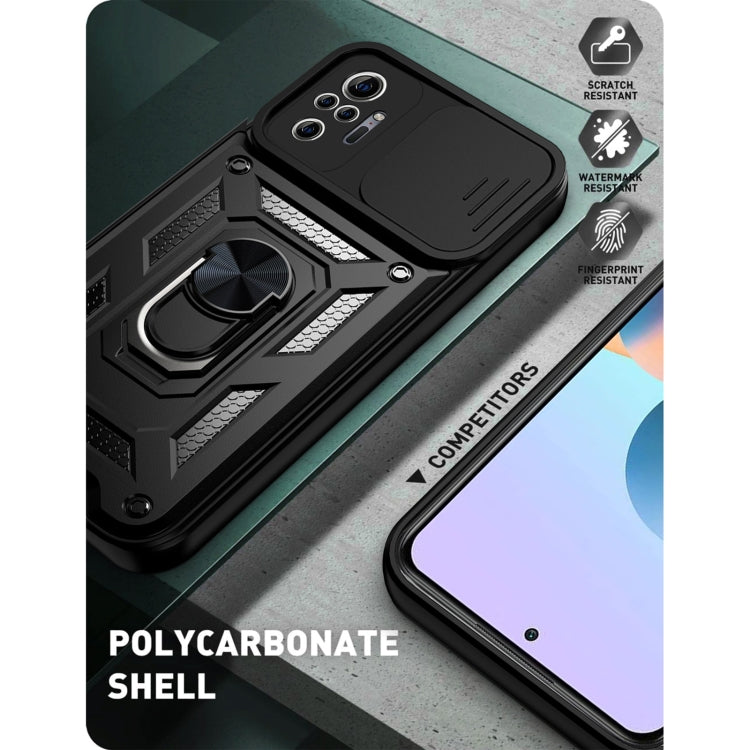 For Xiaomi Redmi Note 10 Pro Sliding Camera Cover Design TPU+PC Protective Case(Dark Green) - Xiaomi Cases by buy2fix | Online Shopping UK | buy2fix