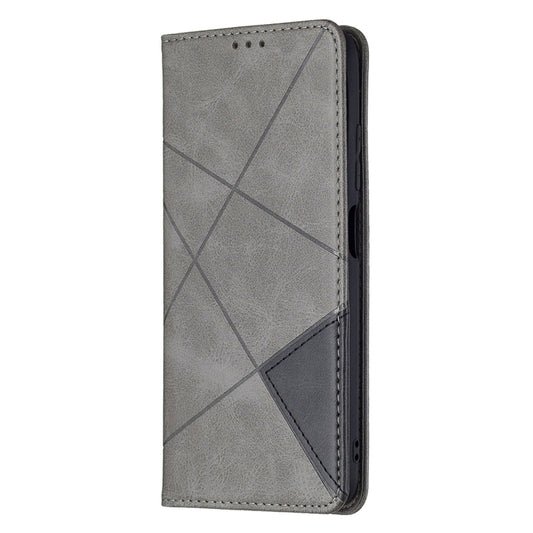 For Xiaomi Poco M3 Pro / Redmi Note 10 5G Rhombus Texture Horizontal Flip Magnetic Leather Case with Holder & Card Slots(Grey) by buy2fix
