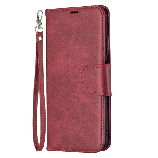 For Xiaomi Poco M3 Pro / Redmi Note 10 5G Retro Lambskin Texture Pure Color Horizontal Flip PU Leather Case with Holder & Card Slots & Wallet & Lanyard(Red) by buy2fix