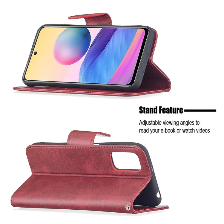 For Xiaomi Poco M3 Pro / Redmi Note 10 5G Retro Lambskin Texture Pure Color Horizontal Flip PU Leather Case with Holder & Card Slots & Wallet & Lanyard(Red) - Xiaomi Cases by buy2fix | Online Shopping UK | buy2fix