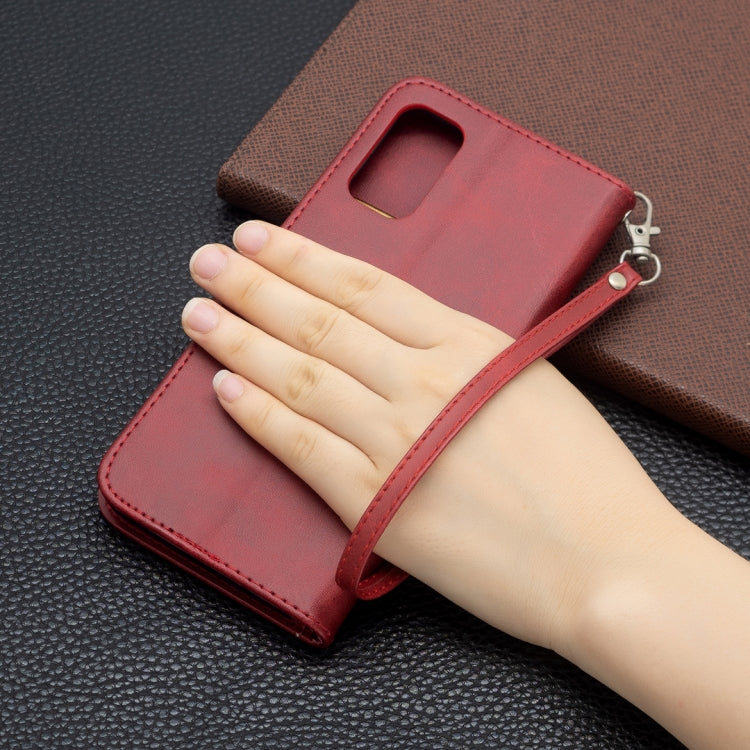 For Xiaomi Poco M3 Pro / Redmi Note 10 5G Retro Lambskin Texture Pure Color Horizontal Flip PU Leather Case with Holder & Card Slots & Wallet & Lanyard(Red) - Xiaomi Cases by buy2fix | Online Shopping UK | buy2fix