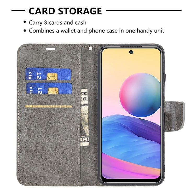 For Xiaomi Poco M3 Pro / Redmi Note 10 5G Retro Lambskin Texture Pure Color Horizontal Flip PU Leather Case with Holder & Card Slots & Wallet & Lanyard(Grey) - Xiaomi Cases by buy2fix | Online Shopping UK | buy2fix