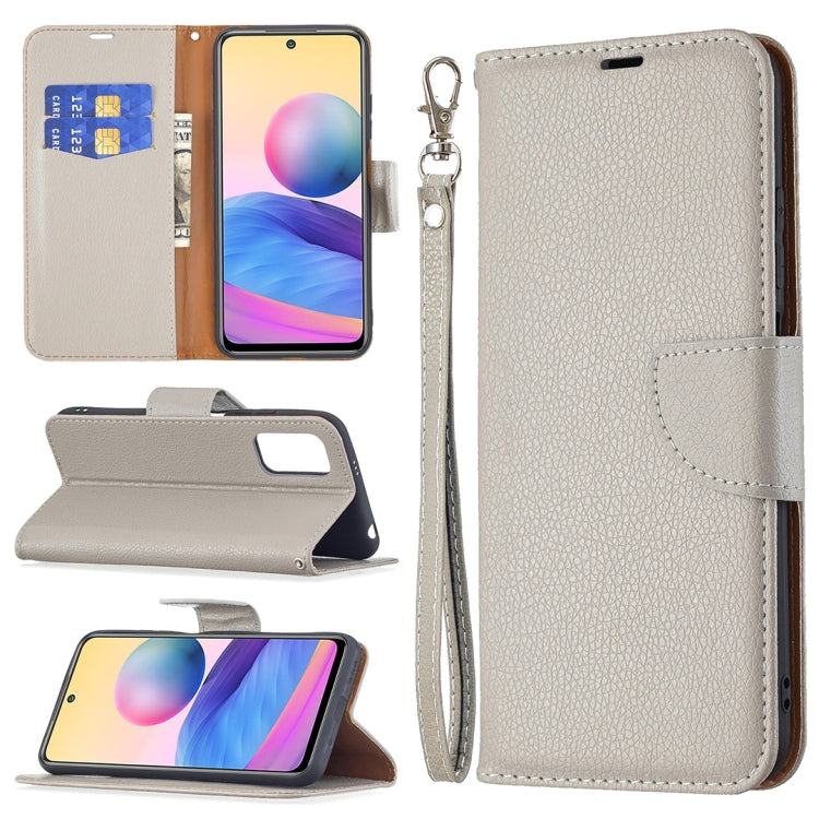For Xiaomi Poco M3 Pro / Redmi Note 10 5G Litchi Texture Pure Color Horizontal Flip Leather Case with Holder & Card Slots & Wallet & Lanyard(Grey) - Xiaomi Cases by buy2fix | Online Shopping UK | buy2fix