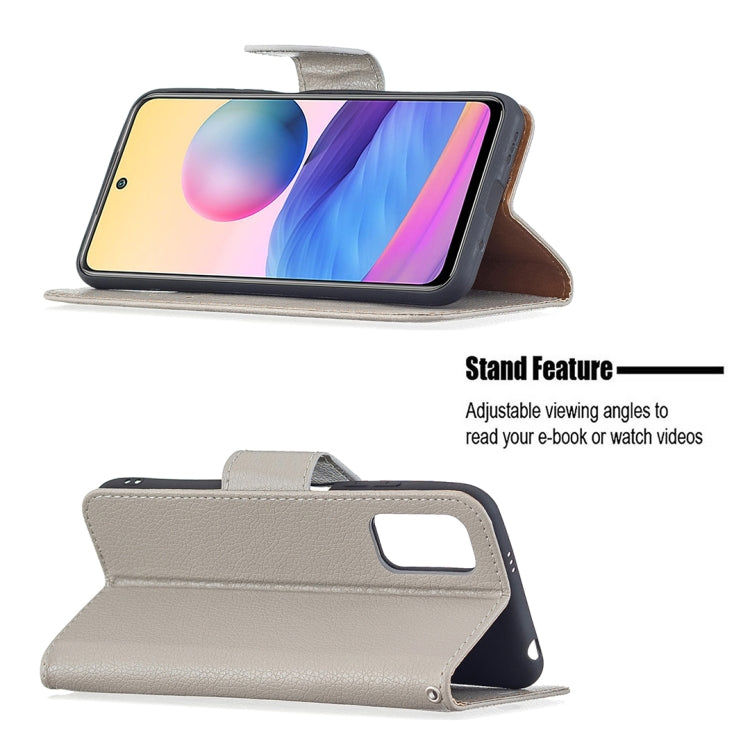 For Xiaomi Poco M3 Pro / Redmi Note 10 5G Litchi Texture Pure Color Horizontal Flip Leather Case with Holder & Card Slots & Wallet & Lanyard(Grey) - Xiaomi Cases by buy2fix | Online Shopping UK | buy2fix