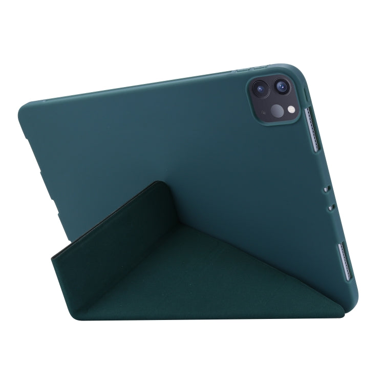 For iPad Pro 11 2022 / 2021 TPU Horizontal Deformation Flip Leather Tablet Case with Holder(Dark Green) - iPad Pro 11 (2022/2021) Cases by buy2fix | Online Shopping UK | buy2fix