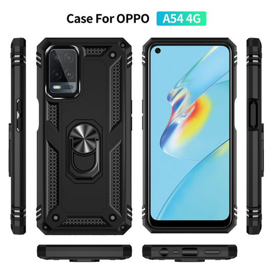 For OPPO A54 4G Shockproof TPU + PC Protective Case with 360 Degree Rotating Holder(Black) by buy2fix
