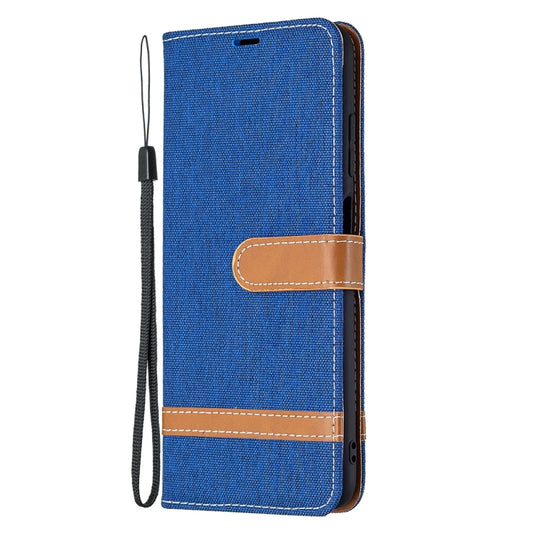 For Samsung Galaxy A03s 164mm Color Matching Denim Texture Horizontal Flip Leather Case with Holder & Card Slots & Wallet & Lanyard(Royal Blue) by buy2fix