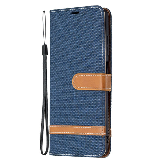 For Samsung Galaxy A03s 164mm Color Matching Denim Texture Horizontal Flip Leather Case with Holder & Card Slots & Wallet & Lanyard(Dark Blue) by buy2fix
