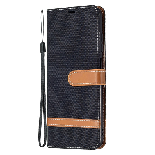 For Samsung Galaxy A03s 164mm Color Matching Denim Texture Horizontal Flip Leather Case with Holder & Card Slots & Wallet & Lanyard(Black) by buy2fix