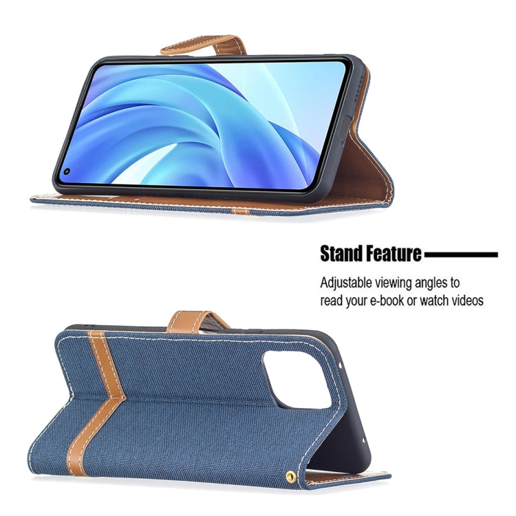 For Xiaomi Mi 11 Lite Color Matching Denim Texture Horizontal Flip Leather Case with Holder & Card Slots & Wallet & Lanyard(Dark Blue) - Xiaomi Cases by buy2fix | Online Shopping UK | buy2fix