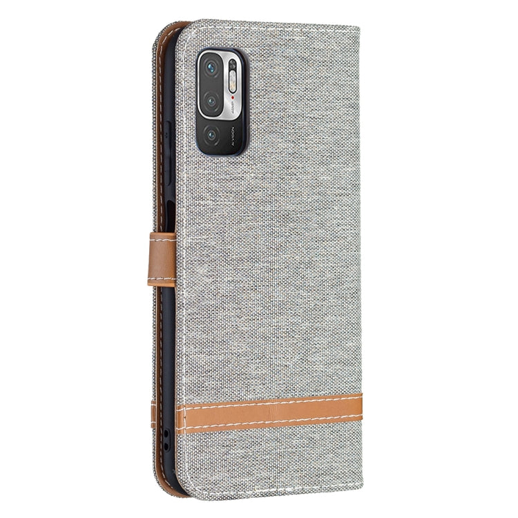For Xiaomi Poco M3 Pro / Redmi Note 10 5G Color Matching Denim Texture Horizontal Flip Leather Case with Holder & Card Slots & Wallet & Lanyard(Grey) - Xiaomi Cases by buy2fix | Online Shopping UK | buy2fix