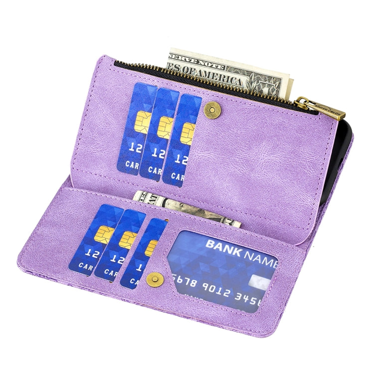 For Xiaomi Poco M3 Pro / Redmi Note 10 5G Flying Butterfly Embossing Pattern Zipper Horizontal Flip Leather Case with Holder & Card Slots & Wallet(Purple) - Xiaomi Cases by buy2fix | Online Shopping UK | buy2fix