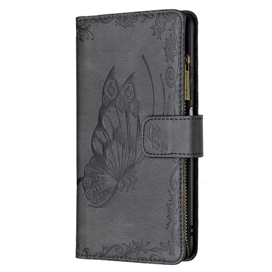 For Xiaomi Poco M3 Pro / Redmi Note 10 5G Flying Butterfly Embossing Pattern Zipper Horizontal Flip Leather Case with Holder & Card Slots & Wallet(Black) by buy2fix